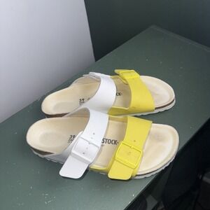 Birkenstock Women's White and Yellow Sandals